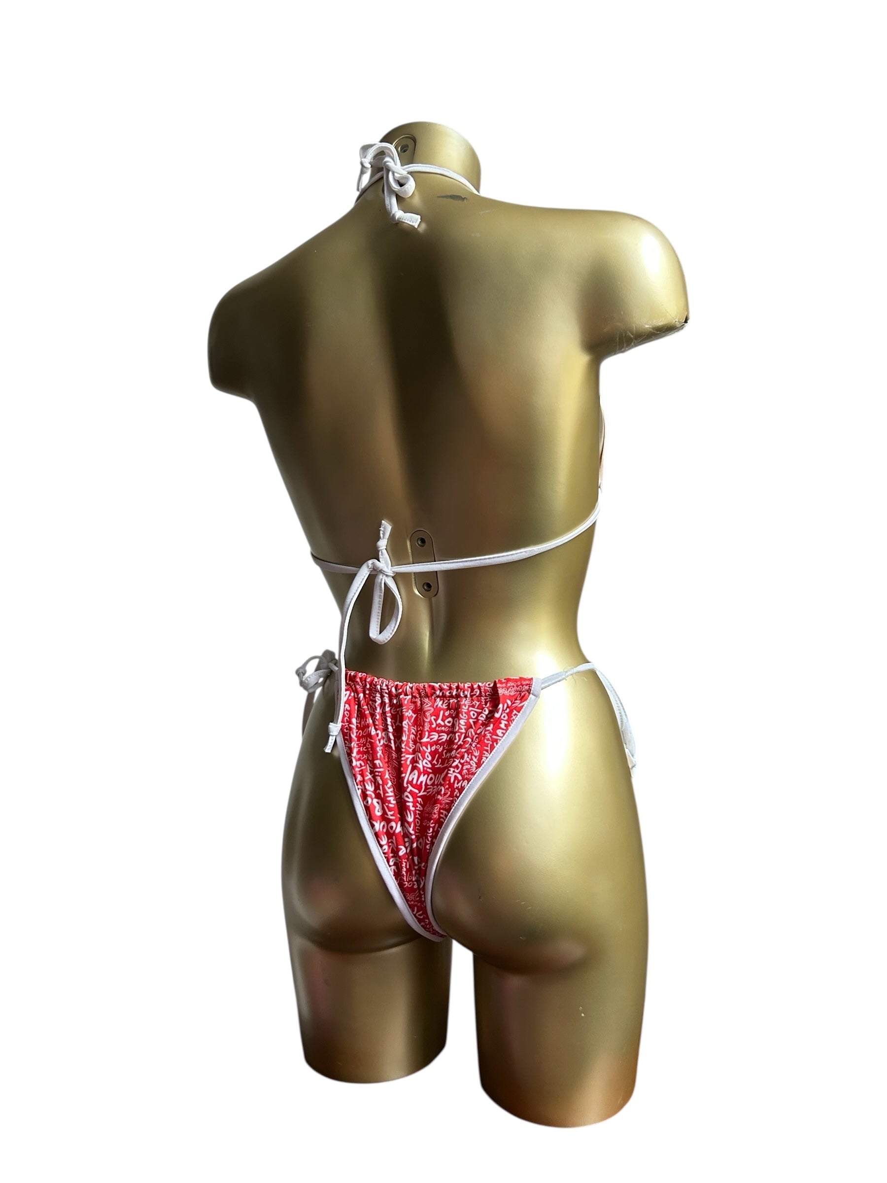 Red graphic bikini set (S/M)