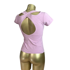 Pink sequins logo tee (S)