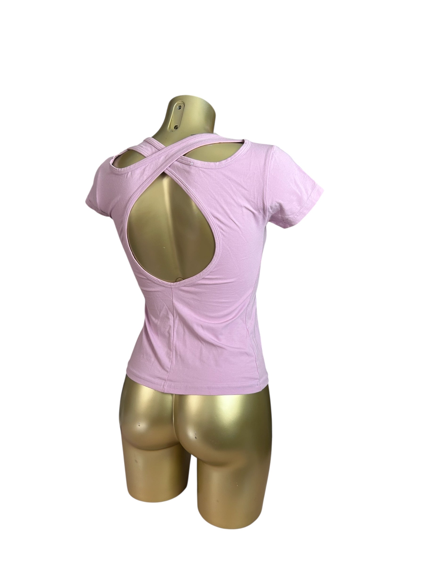 Pink sequins logo tee (S)