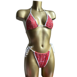 Red graphic bikini set (S/M)