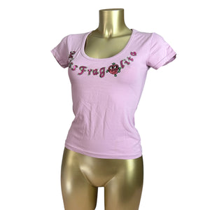 Pink sequins logo tee (S)