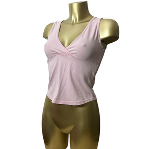 Baby pink lycra tight fit tank top (S)