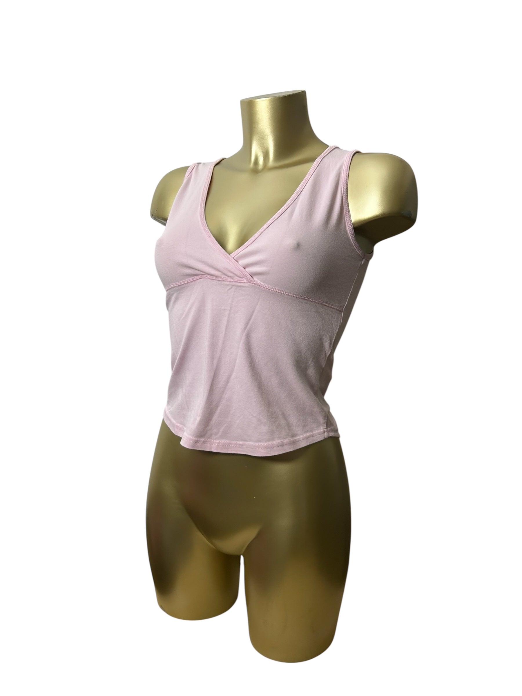 Baby pink lycra tight fit tank top (S)