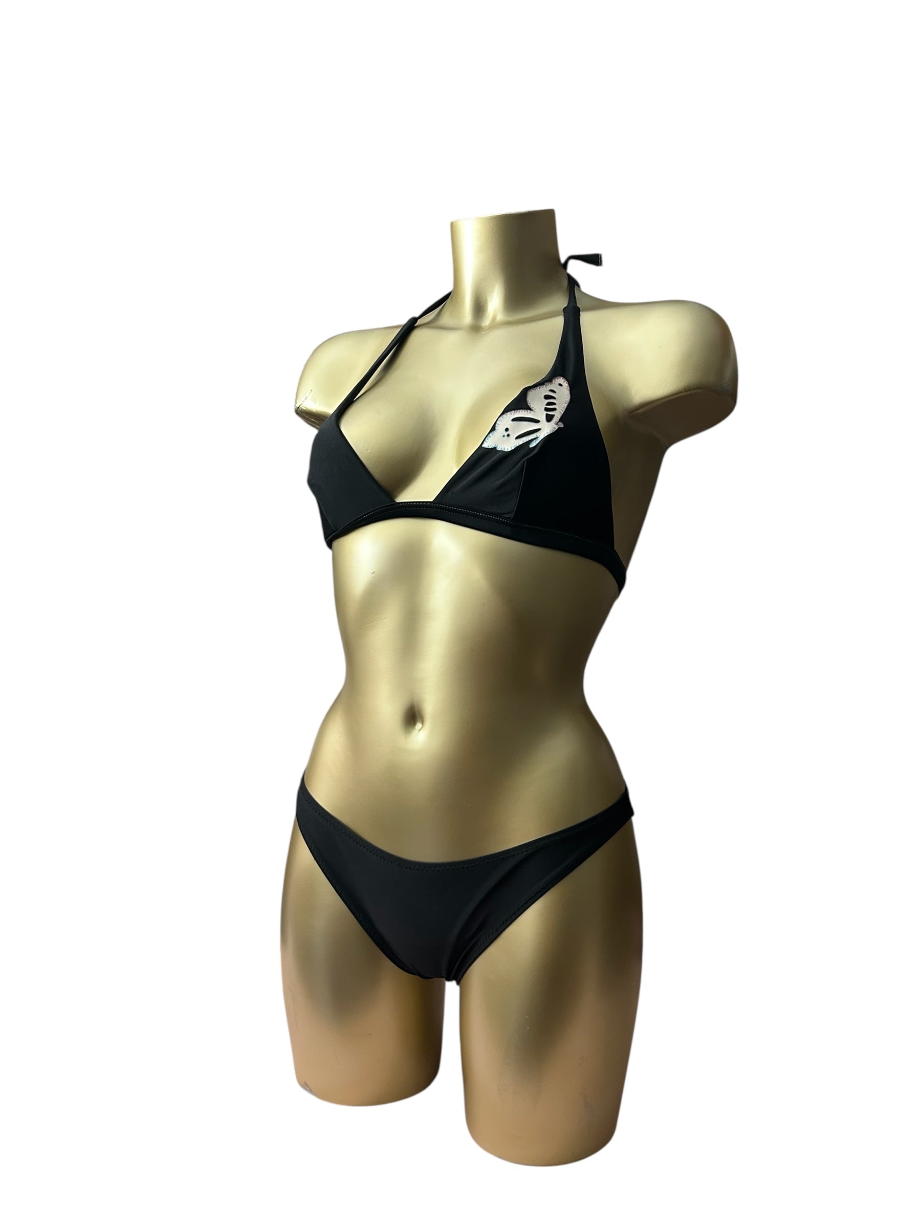 Black butterfly print bikini set (S)