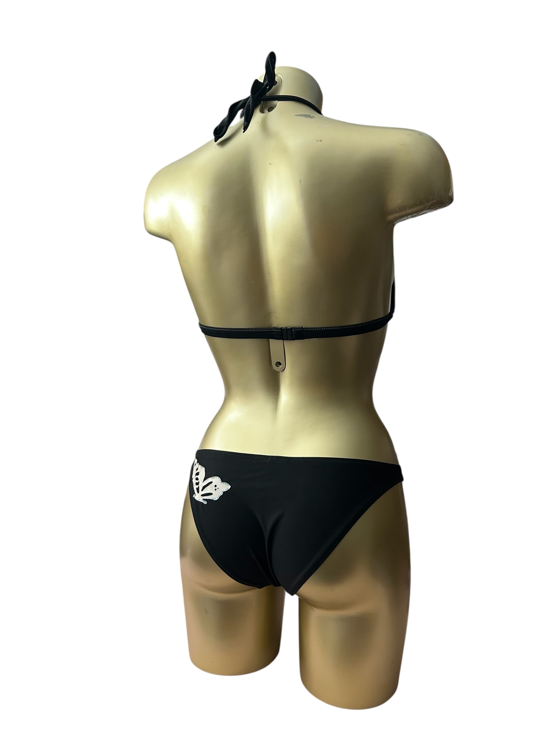 Black butterfly print bikini set (S)