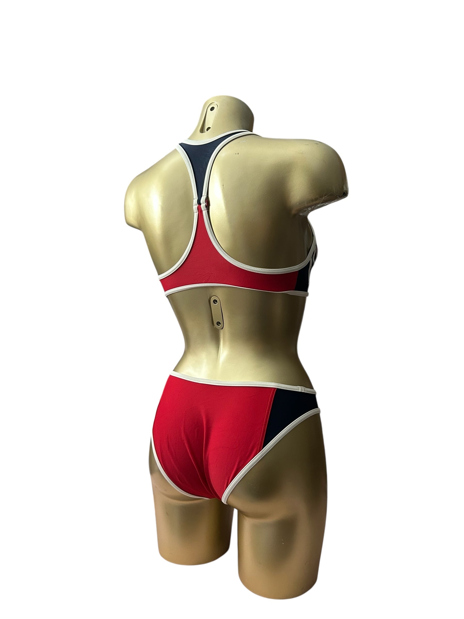 Red logo  low rise bikini set (S)