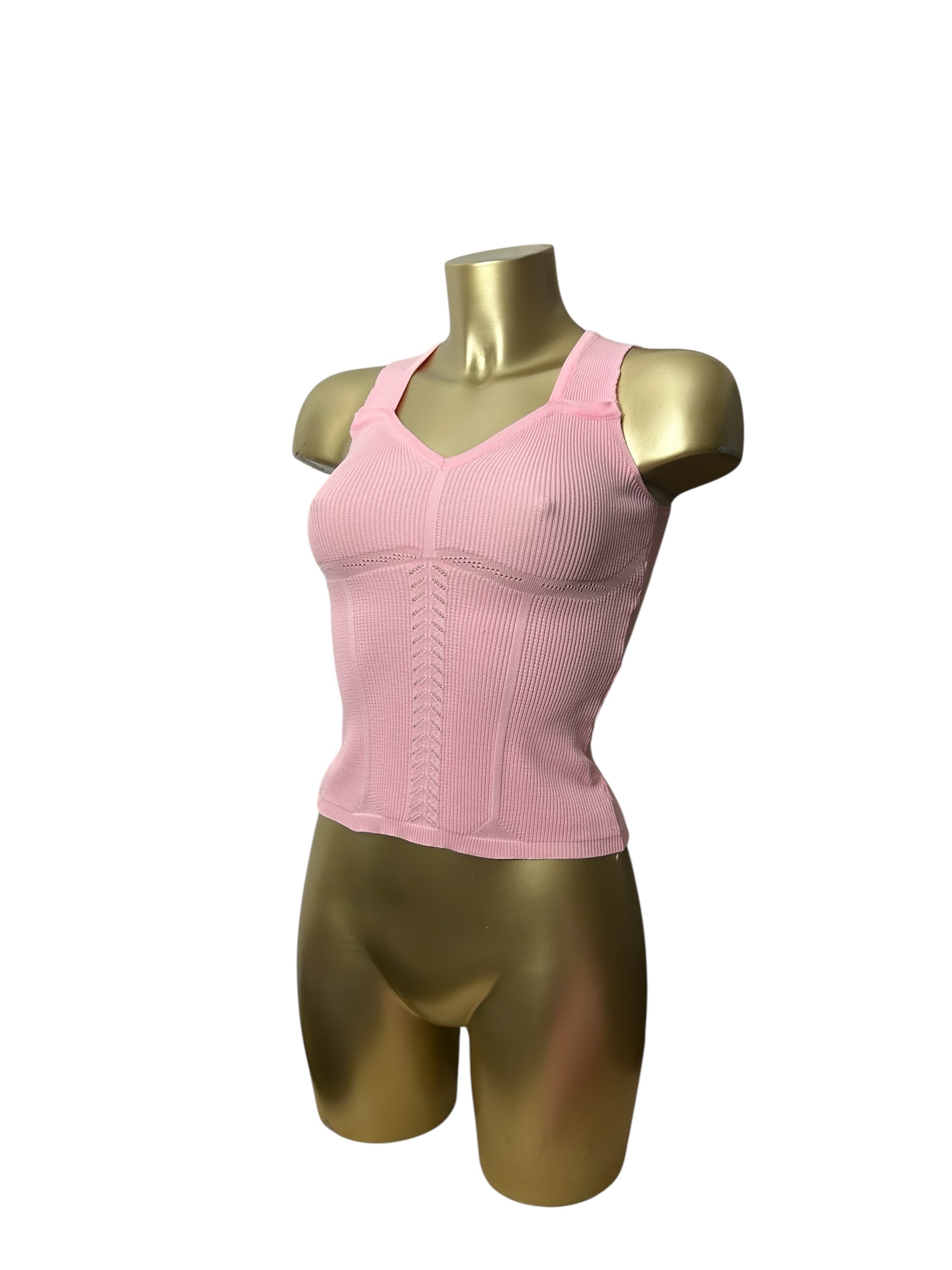 Pink knitted tank top (XS)