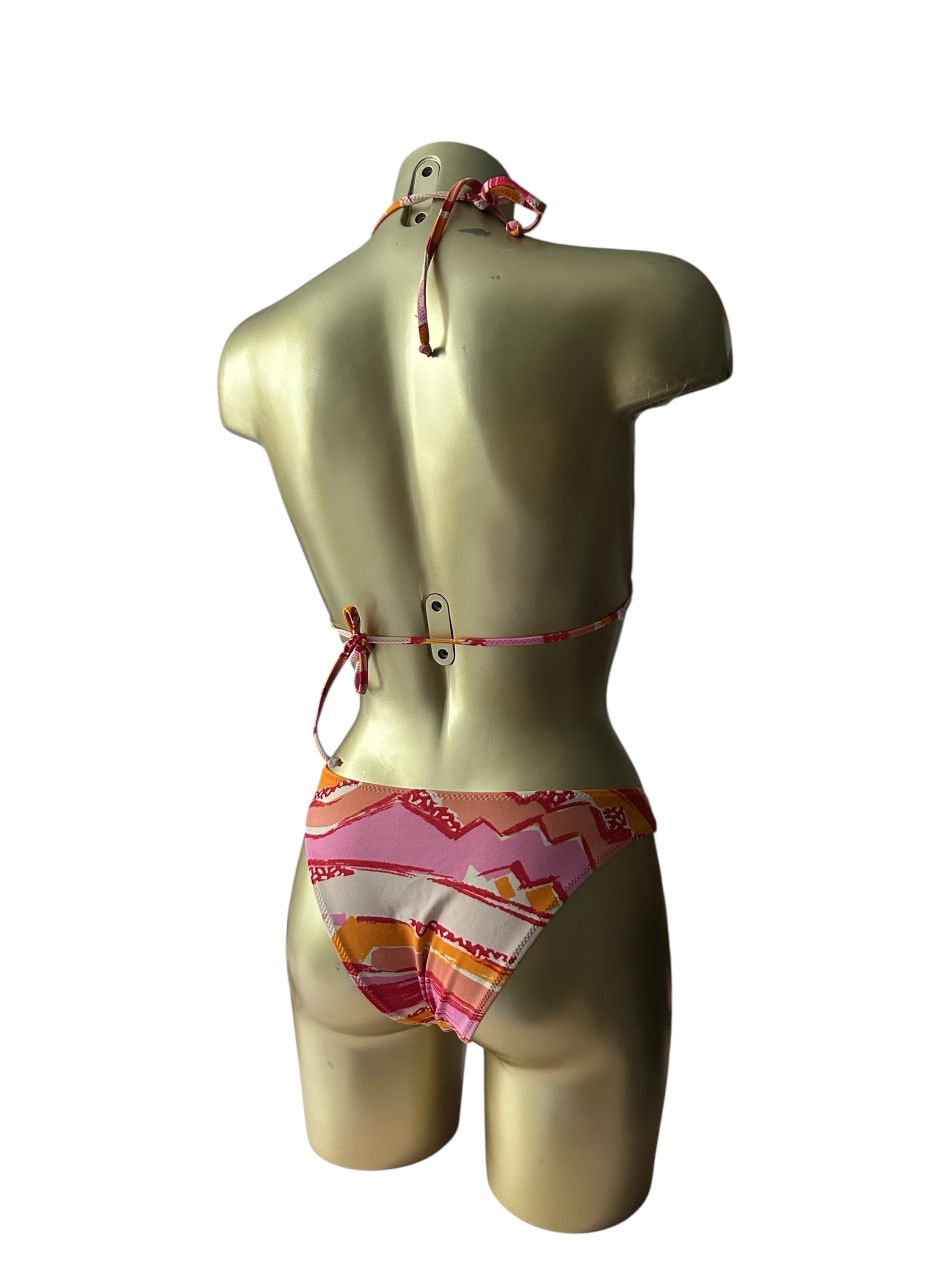 Orange graphic print bikini set (S/M)