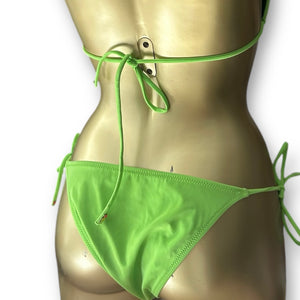 Green strass low rise bikini set (XS)