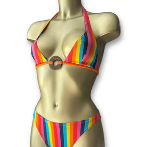 Multicolor striped bikini set (S/M)