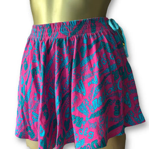 Purple low rise beachwear mini skirt (XS)