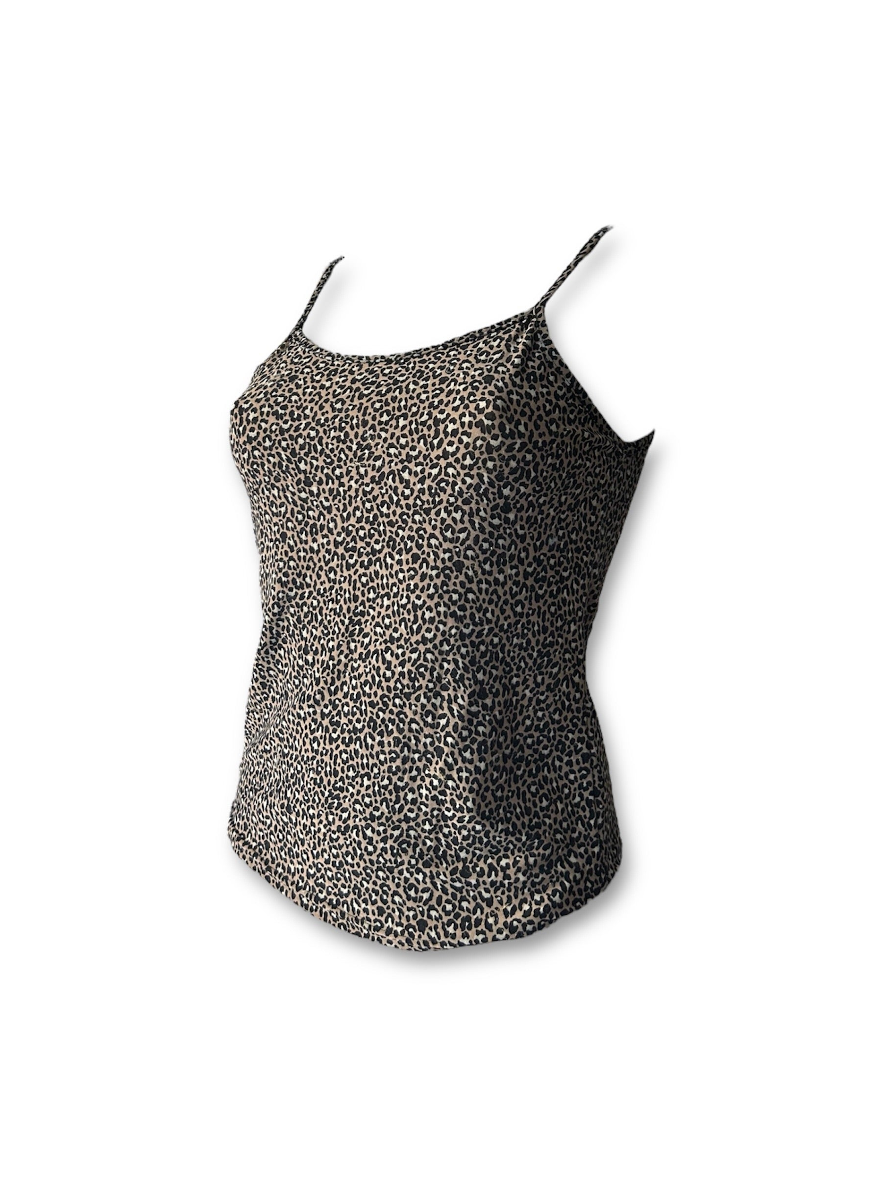 Beige panther cotton cami top (S/M)