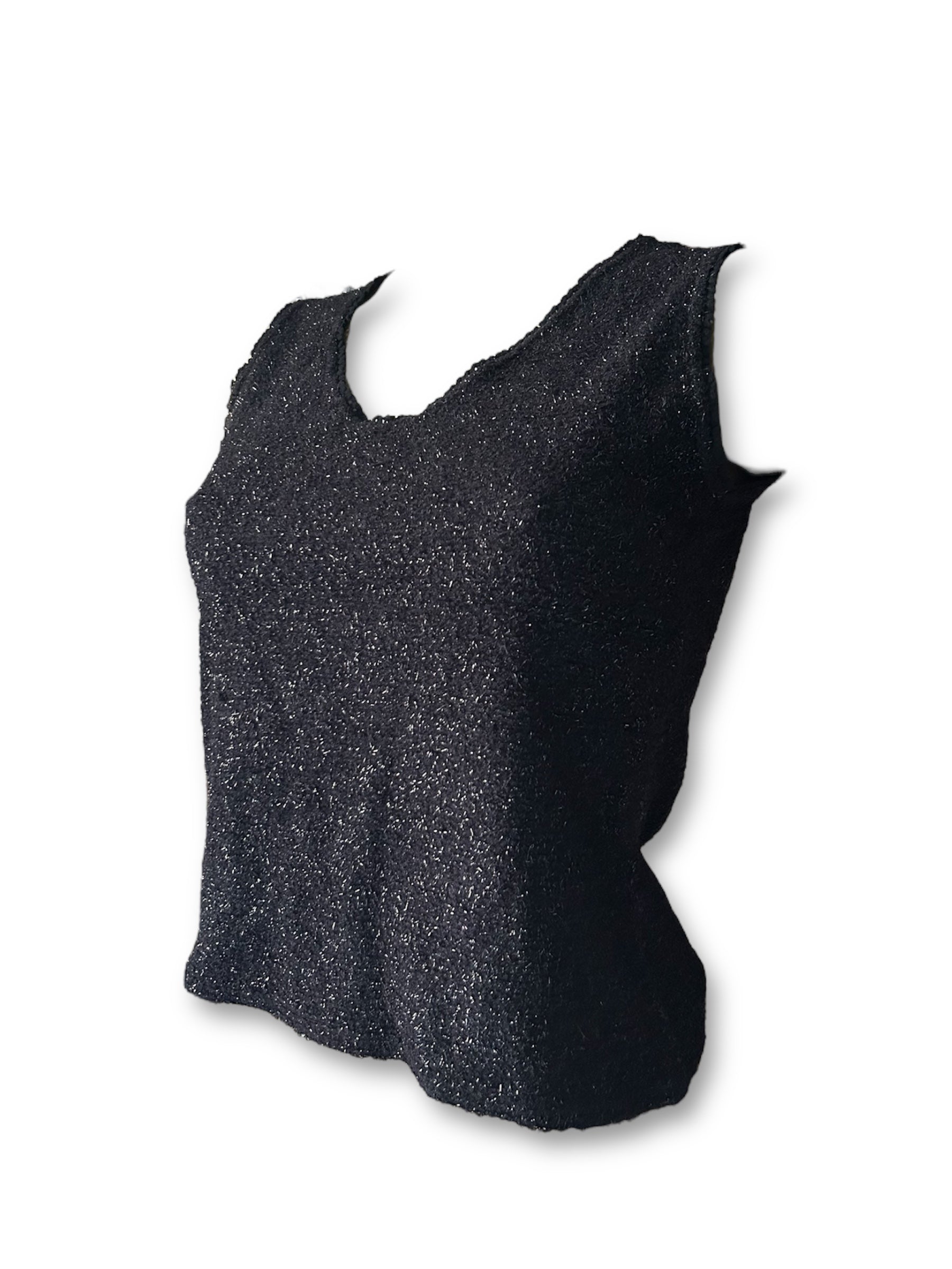 Black glitters knitted tank top (S/M)