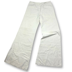 White linen low rise baggy pants (XS/S)