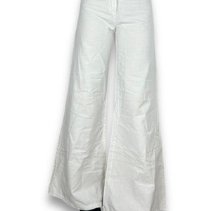 White linen low rise baggy pants (XS/S)