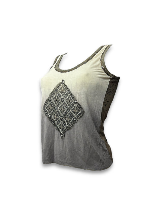 Khaki stretchy cotton tank top (M/L)