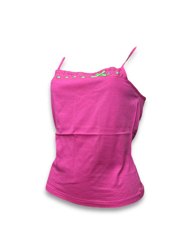 Pink 100% cotton bow cami top (M)