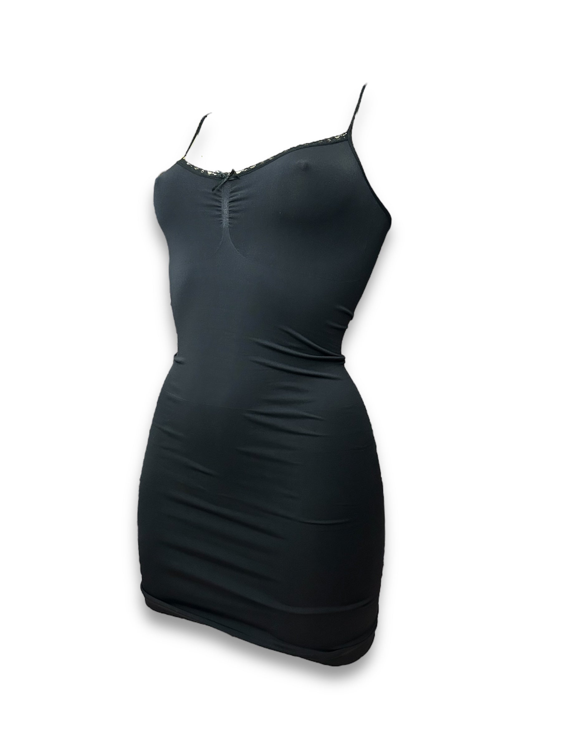 Black shape stretchy underwear mini dress (S)