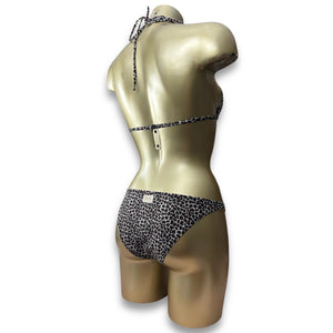 Brown panther print low waisted bikini set (M)