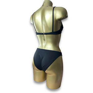 Black strass logo bikini set (M)