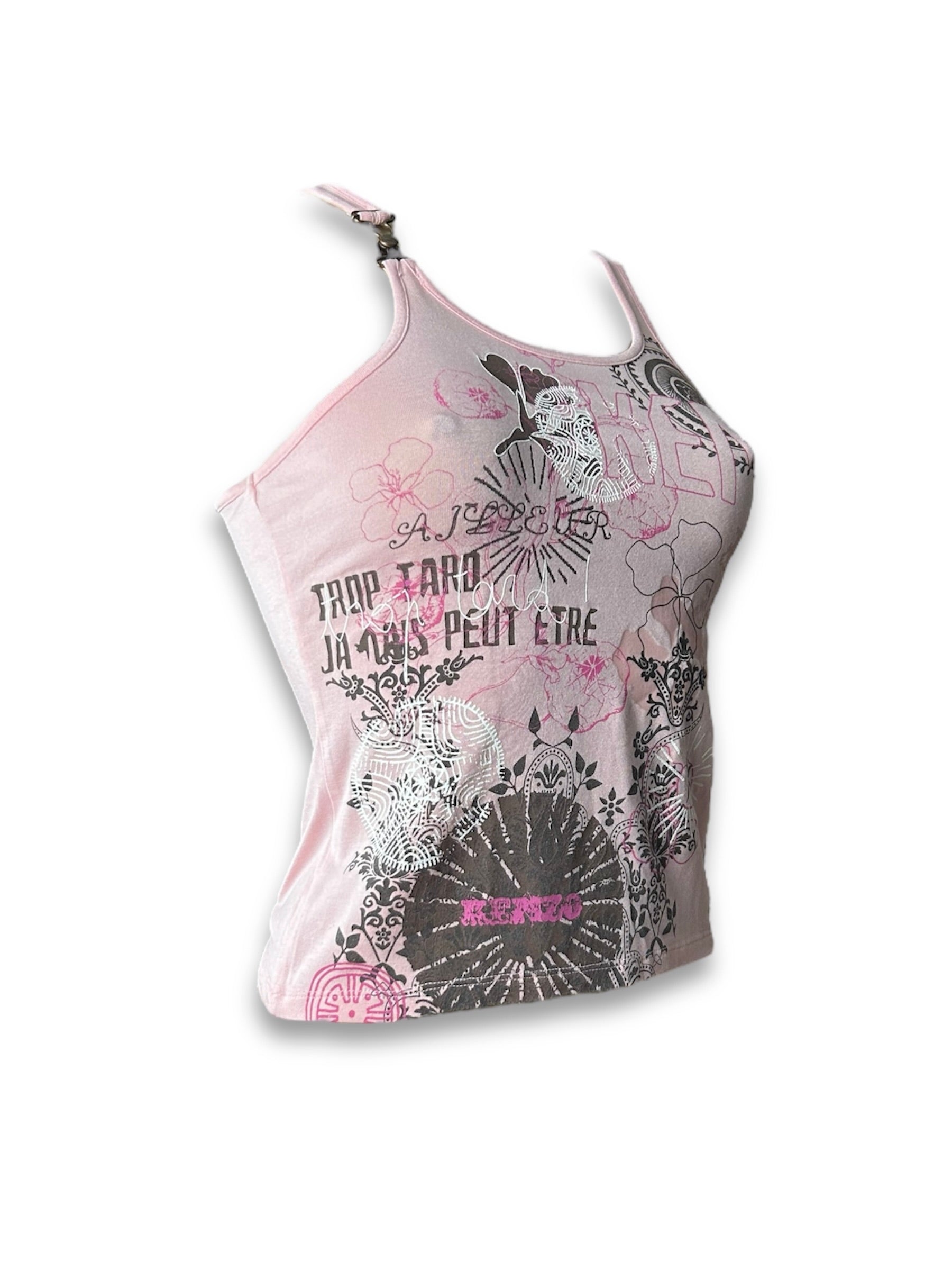Graphic cotton cami top (S)