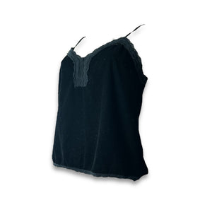 Black velvet cami top (M)