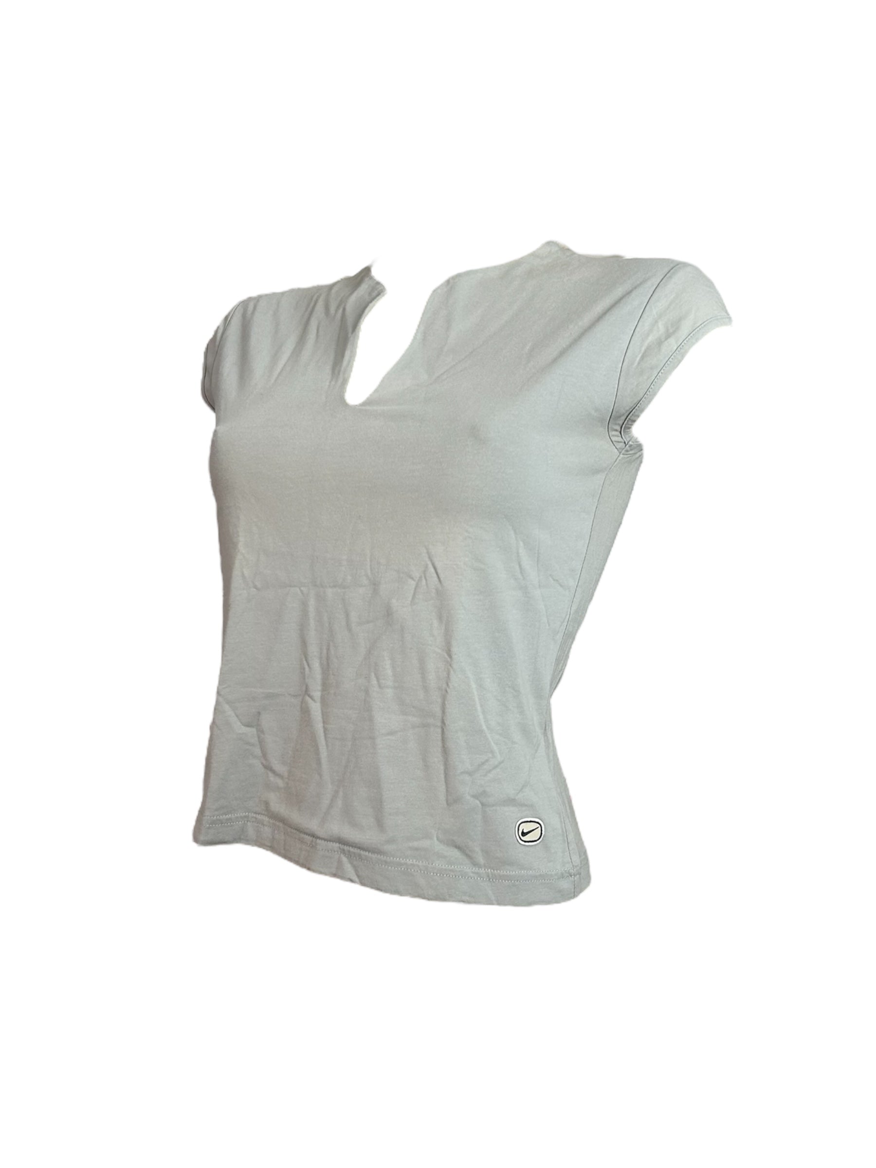 Grey swoosh logo tight fit tee (S/M)