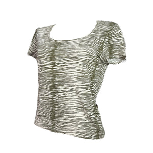 Khaki tiger print cotton tee (L)