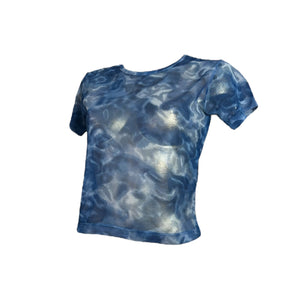 Blue mesh see trough tee (M/L)