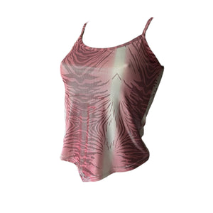 Pink glitters tiger print tight fit cami top (S/M)