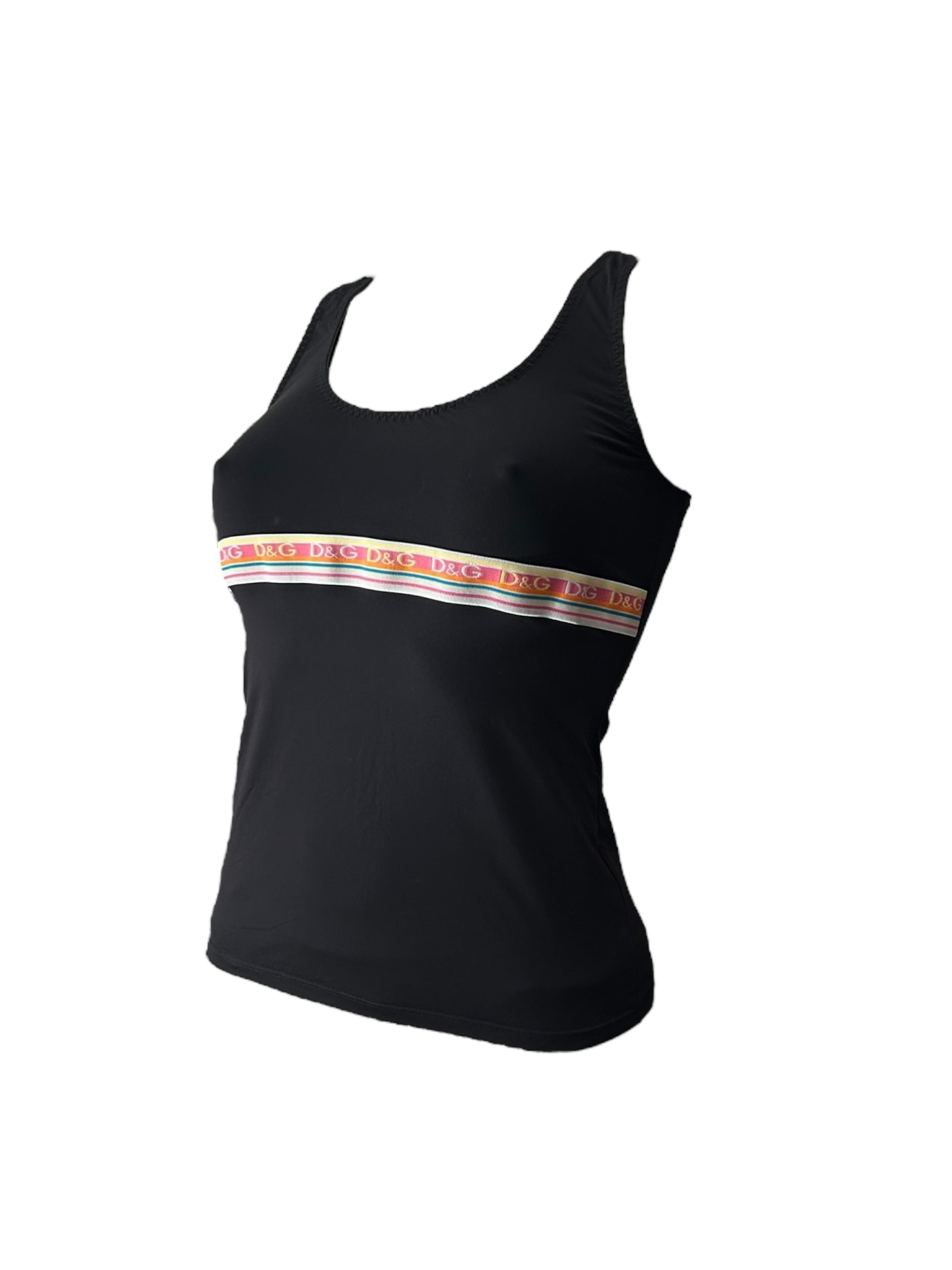 D&G lycra logo stretchy tank top