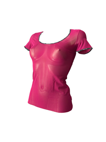 Mesh see trough pink tee (S/M)