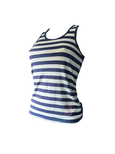 Black & white striped cotton tank top (S/M)