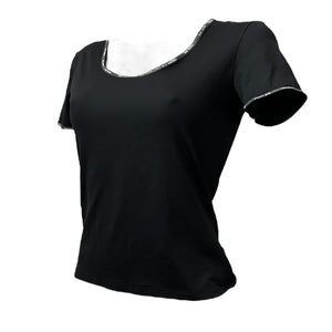 Black lycra tight fit logo tee (XL)