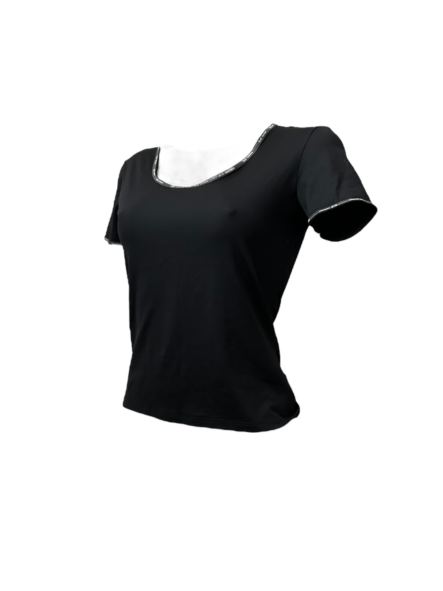 Black lycra tight fit logo tee (XL)