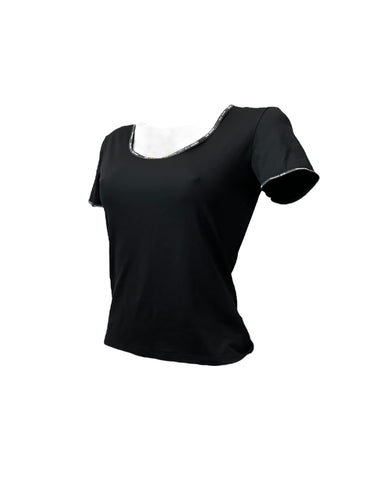Black lycra tight fit logo tee (XL)