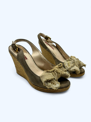 Khaki wedge heels (36)