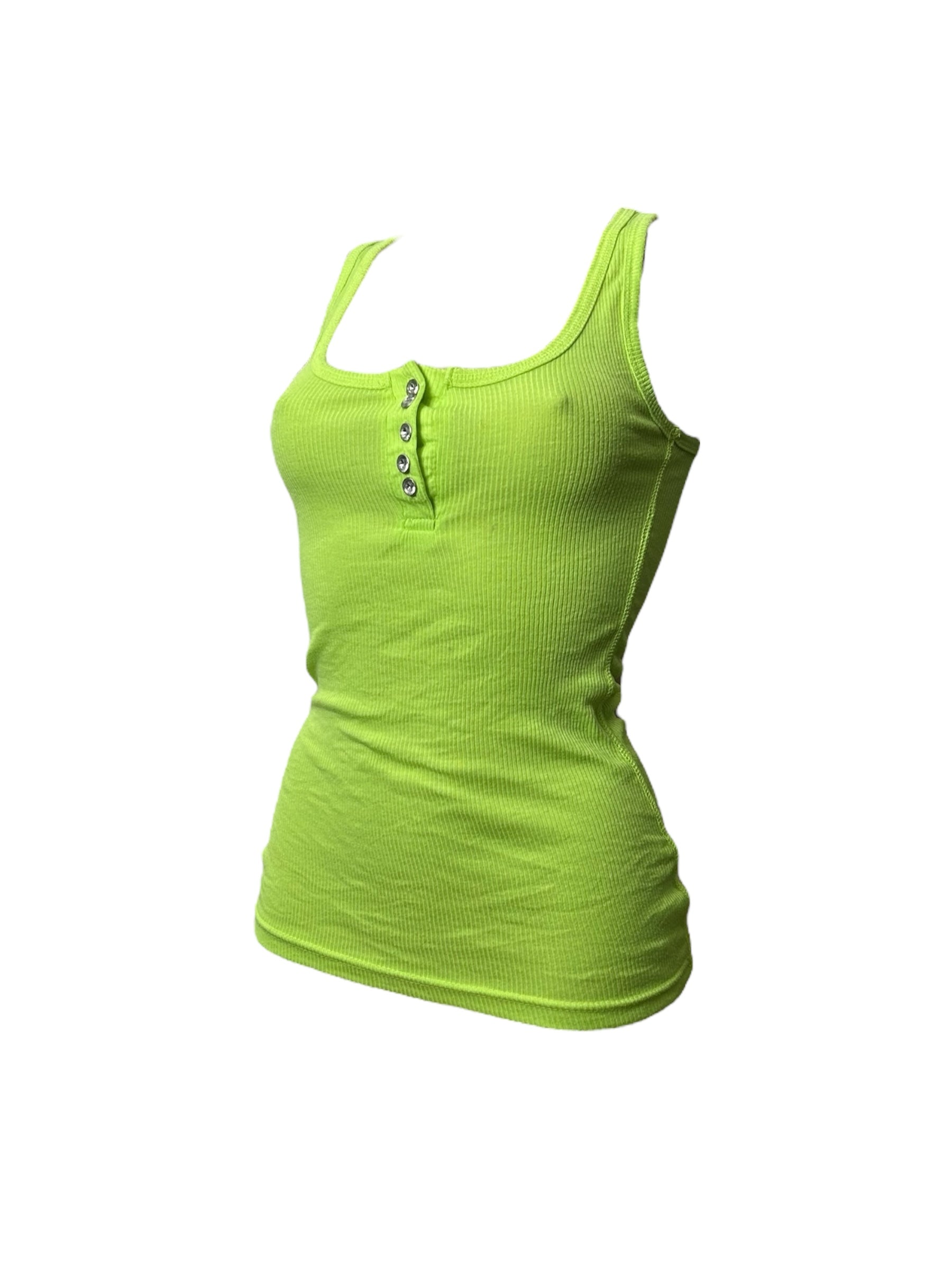 Neon green cotton tank top (S/M)