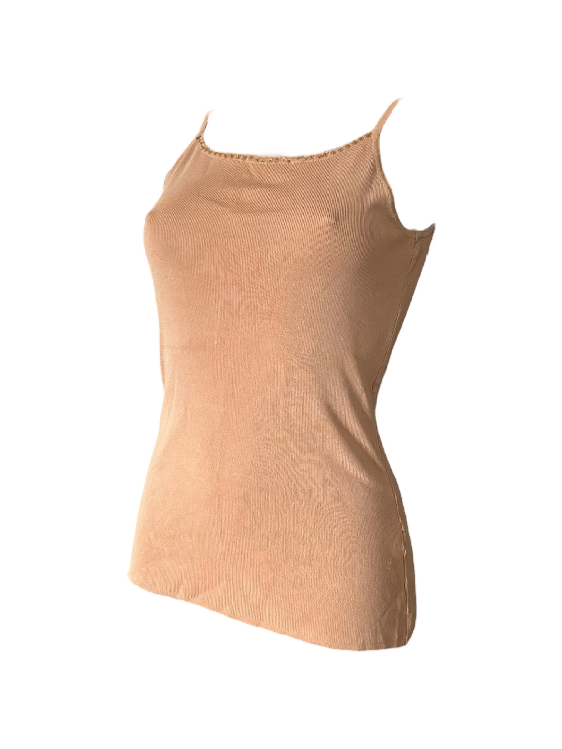 Beige knitted cami top (S)
