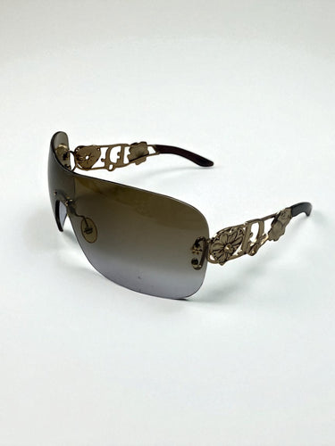 Black floral roses 2000s sunglasses