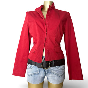 Red corset tight fit office blazer jacket (XL)