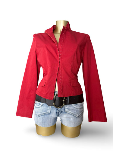 Red corset tight fit office blazer jacket (XL)