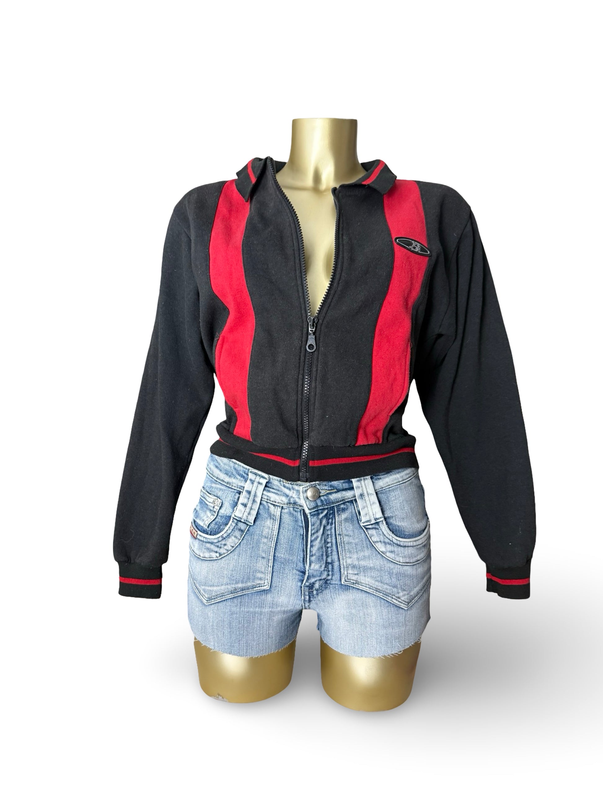 Black & red zip up sweatshirt jacket  (M/L)