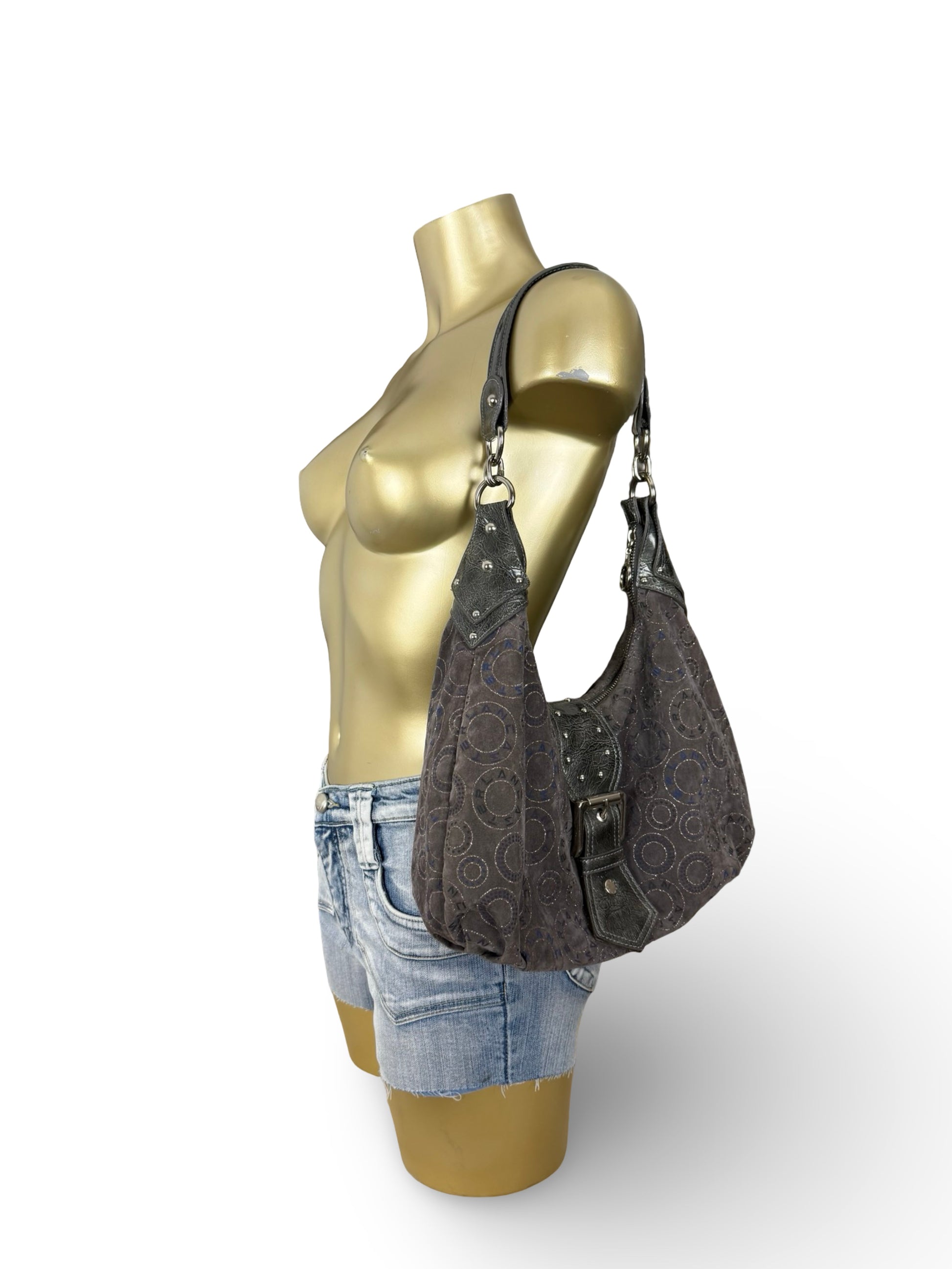 Brown buckle belt besace shoulder bag (20x35cm)