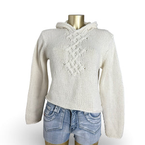 White cream hooded jumper (L)
