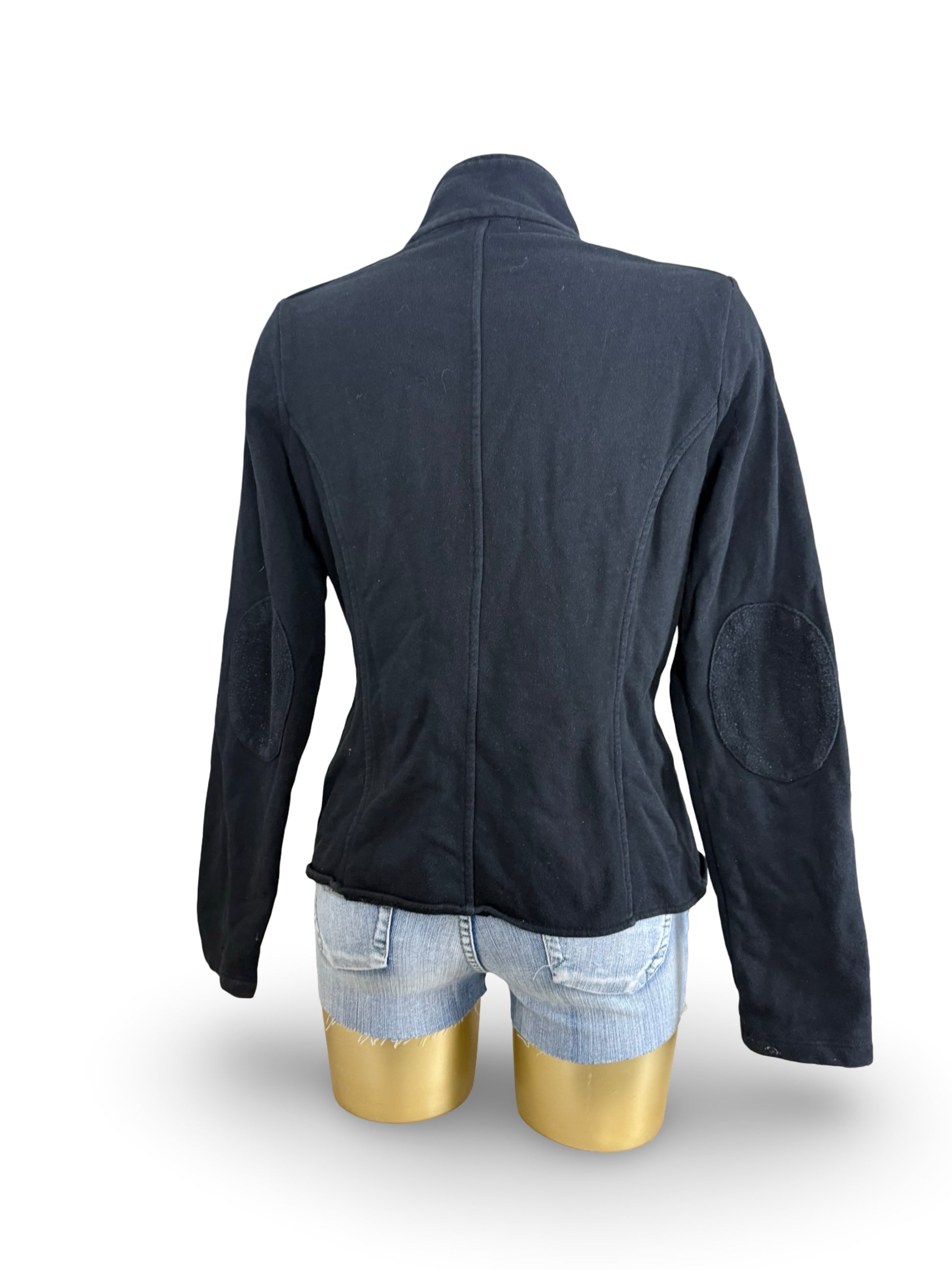 Black zip up 100% cotton sweatshirt jacket (L)