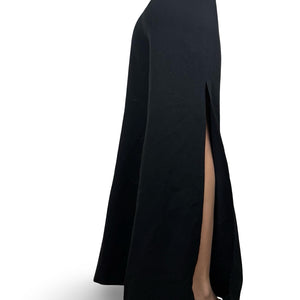 Black low waist office baggy flared pants (S/M)