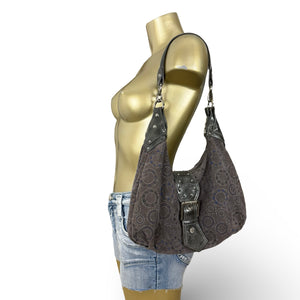 Brown buckle belt besace shoulder bag (20x35cm)