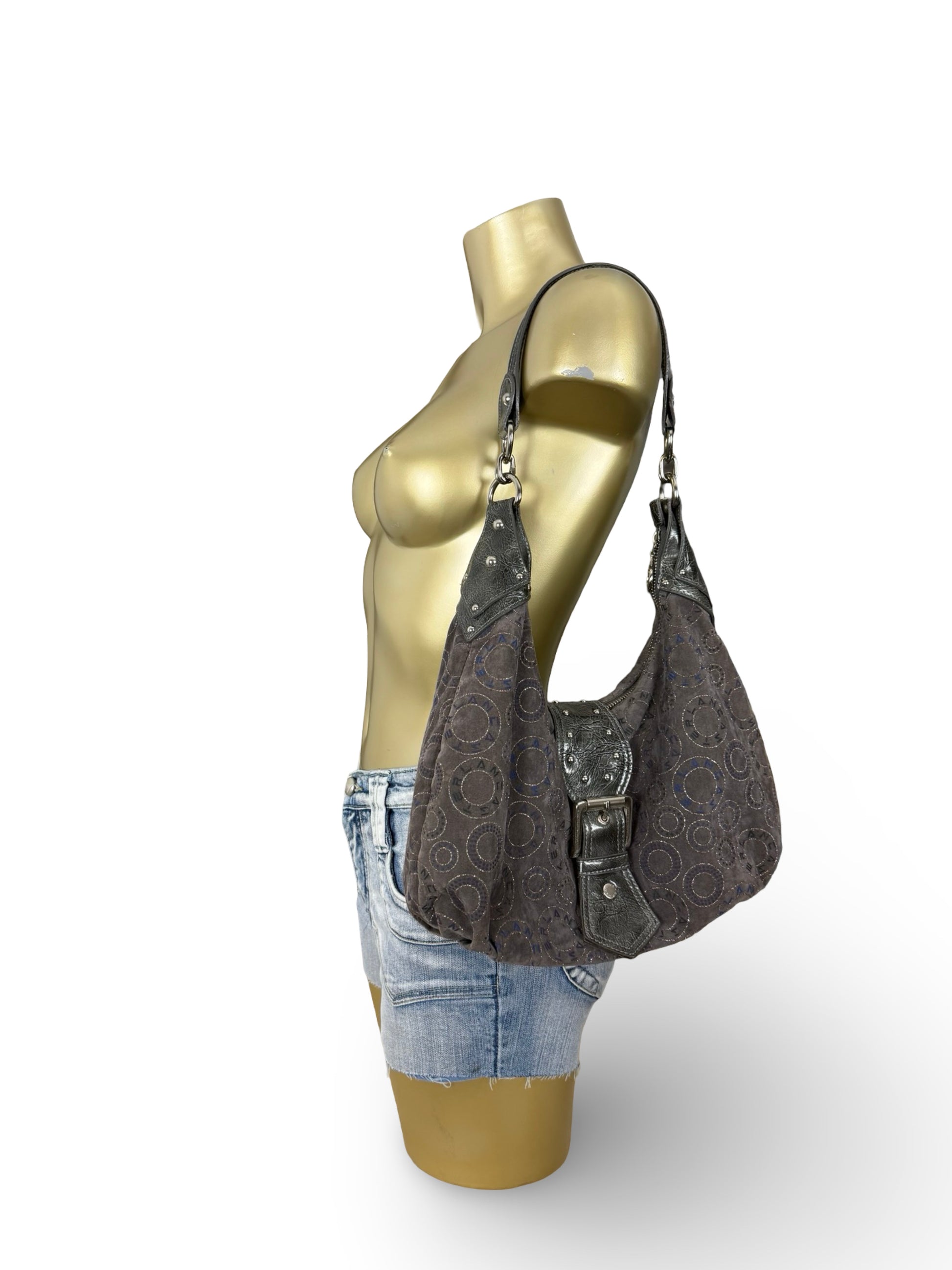 Brown buckle belt besace shoulder bag (20x35cm)