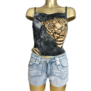 Grey tiger print cami top (L)